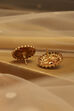 Pink Gold Plated Brass Stud Earrings image number 2
