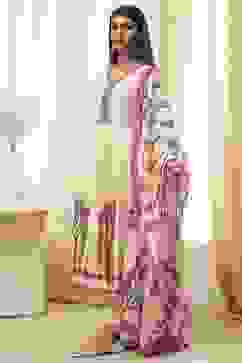 Beige Cotton Printed Anarkali Suit Set image number 3