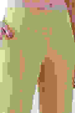 Beige Cotton Lycra Straight Pants image number 1