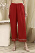 Red Dyed Straight Palazzos image number 2