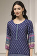 Blue Printed Straight Suit Set image number 1