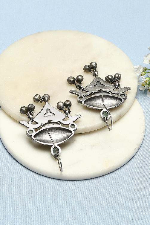 Light Green Brass Earrings image number 2