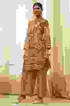 Rust Pure Cotton Printed Kurta Set image number 3