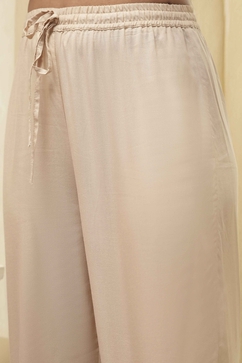 Cherry Red Rayon Straight Kurta Palazzo Suit Set image number 2