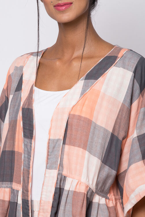 Peach Reversible Yarndyed Loungewear Set image number 1