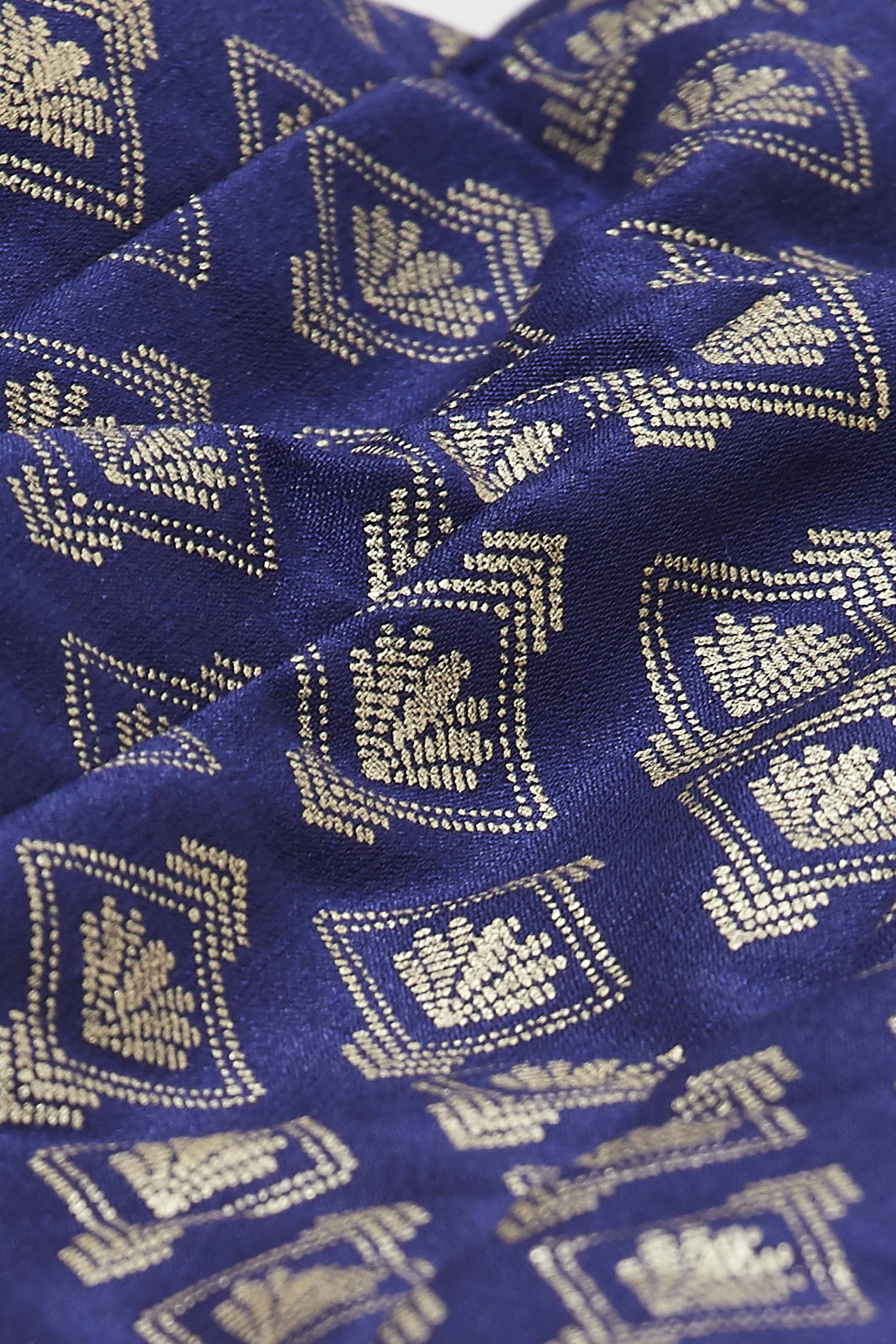 Cobalt Blue Geometric Printed Crop Top image number 2