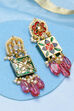 Pink And Green Kundan Earrings image number 2