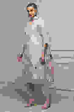 Blue Modal Digital Print Unstitched Suit Set image number 4