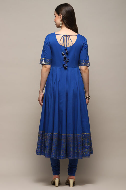 Red Cambric Anarkali Kurta Churidar Suit Set image number 5