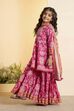Pink Cotton Floral  Peplum Kurta Set image number 3
