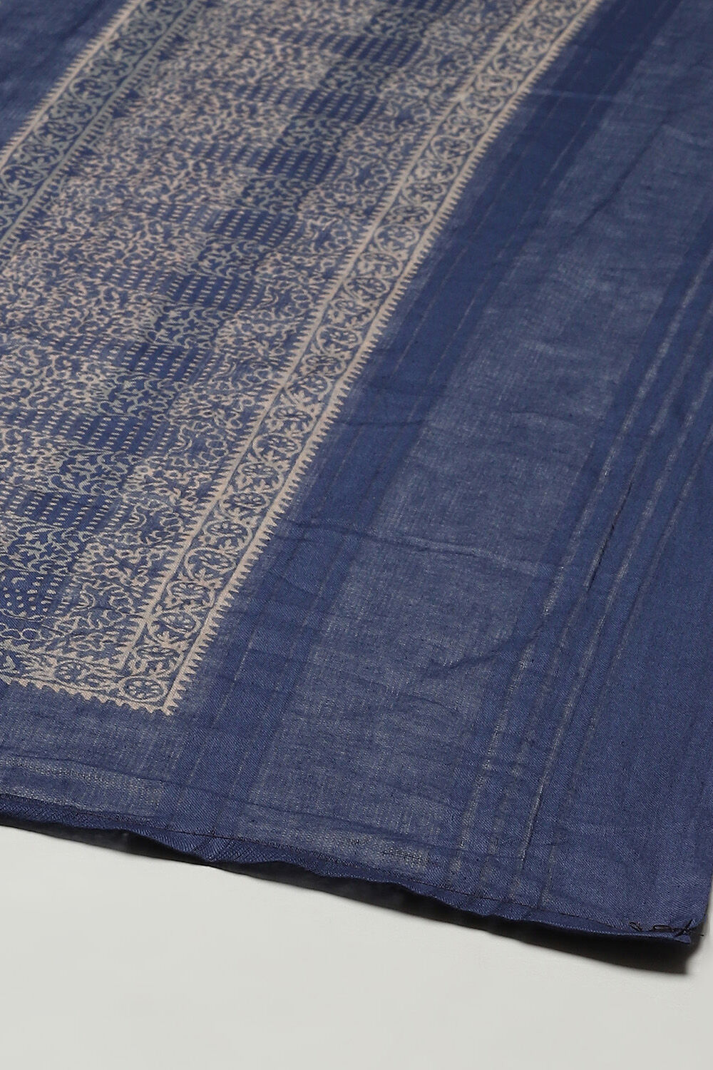 Blue Cotton Hand Embroidered Unstitched Suit Set image number 4