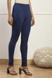 Camel Cotton Blend Solid Churidar image number 3