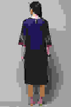 Navy Blue Pure Cotton Straight Kurta image number 3