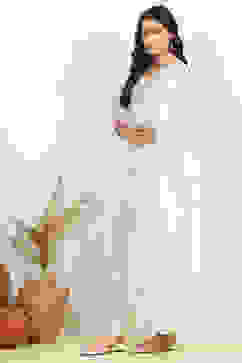 White Silk Blend Unstitched Suit Set image number 4