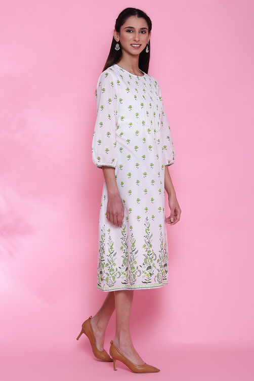 Sky Blue Cotton Straight Kurta image number 4