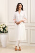 White Cotton Straight Kurta image number 5