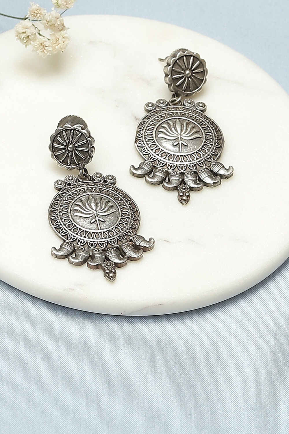 Silver Oxidised Earrings image number 0