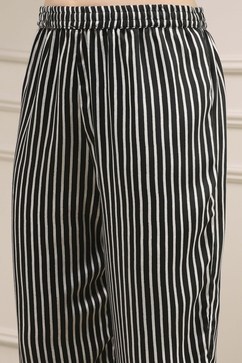 Black Modal Solid Kaftan Fusion Kurta Set image number 2