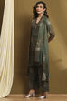 Olive Green Hand-Block Printed Straight Co-ord Set image number 3