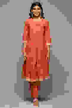 Terracotta Cotton Straight Yarndyed 2 Piece Set image number 6