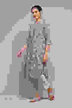 Blue Cotton Straight Printed Kurta image number 2