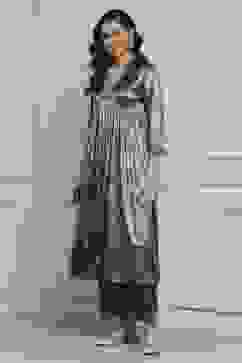 Green Blended Straight Printed Kurta Pants Set image number 3