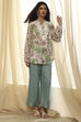 Pastel Green Floral Printed Short Kurta image number 0