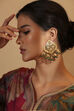 Lush Green Gold Plated Brass Drop & Dangler Earrings image number 1