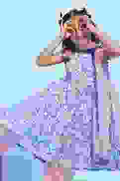 Pink Cotton Printed Tiered Suit Set image number 7