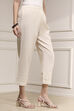 Off-White Cotton Blend Solid Pants image number 3