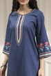 Indigo Blue Cotton Straight Printed Kurta image number 1