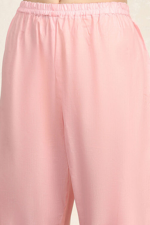 Pink Cotton Digital Print Unstitched Suit Set image number 3