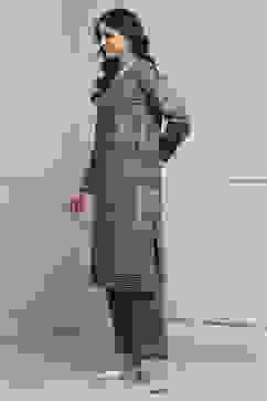 Blue Polyester Straight Printed Kurta Pants Set image number 3