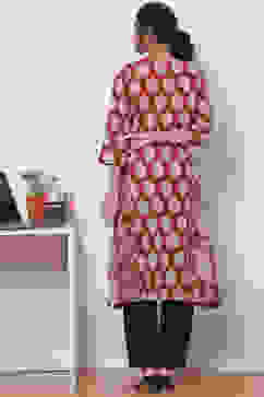 Terracotta Cotton Straight Kurta image number 4