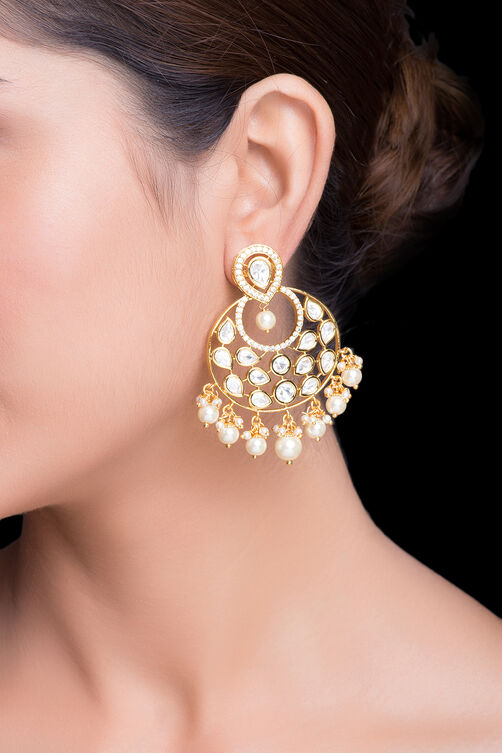 Stunning Gold And Crystal Earrings image number 1