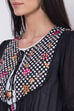 Black And White Cotton Front Open Printed Kurta image number 1