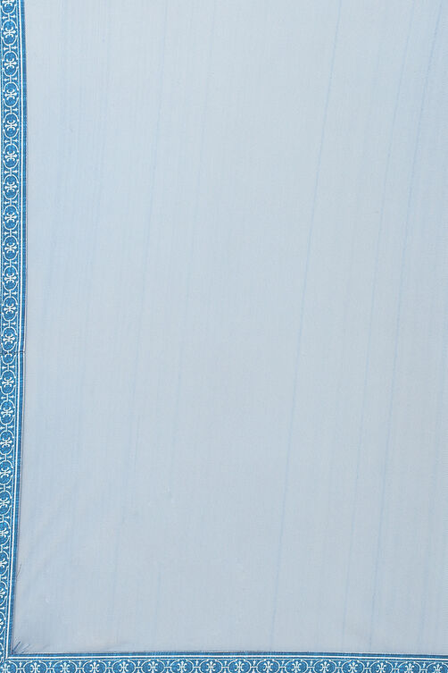 White Blue Cotton Anarkali Kurta Churidar Suit Set image number 2