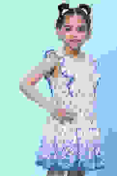 White Cotton Flared Printed Dress image number 3