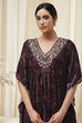 Purple Art Silk A-Line Kurta Palazzo Suit Set image number 1