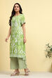 Blue Printed Straight Kurta Set image number 2
