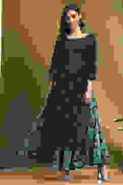 Blue Cotton Yard Dyed Straight Suit Set image number 6