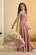 Peach Cotton Printed Gathered Lehenga Set image number 7