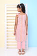 Peach Cotton Straight Kurta Regular Pant Suit Set image number 7