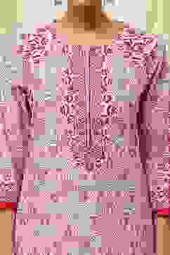 Beige Cotton Printed Straight Kurta image number 1