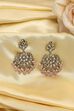 Light Pink Gold Plated Studded Drop Earrings image number 2
