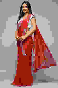 Red Viscose A-Line Solid Kurta Suit Set image number 3