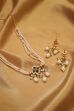 White & Green Gold Plated Brass Beaded Jewellry Set image number 2