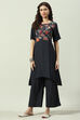 Red Printed LIVA Asymmetric Kurta Palazzo Suit Set image number 0