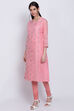 Yellow Poly Cotton A-Line Embroidered Kurta image number 2