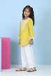Yellow Cotton Ethnic Motif Printed Straight Suit Set image number 3